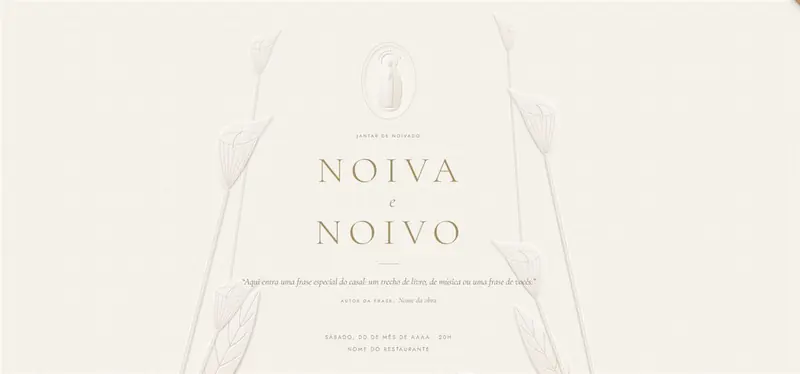 Modelo de site para jantar de noivado